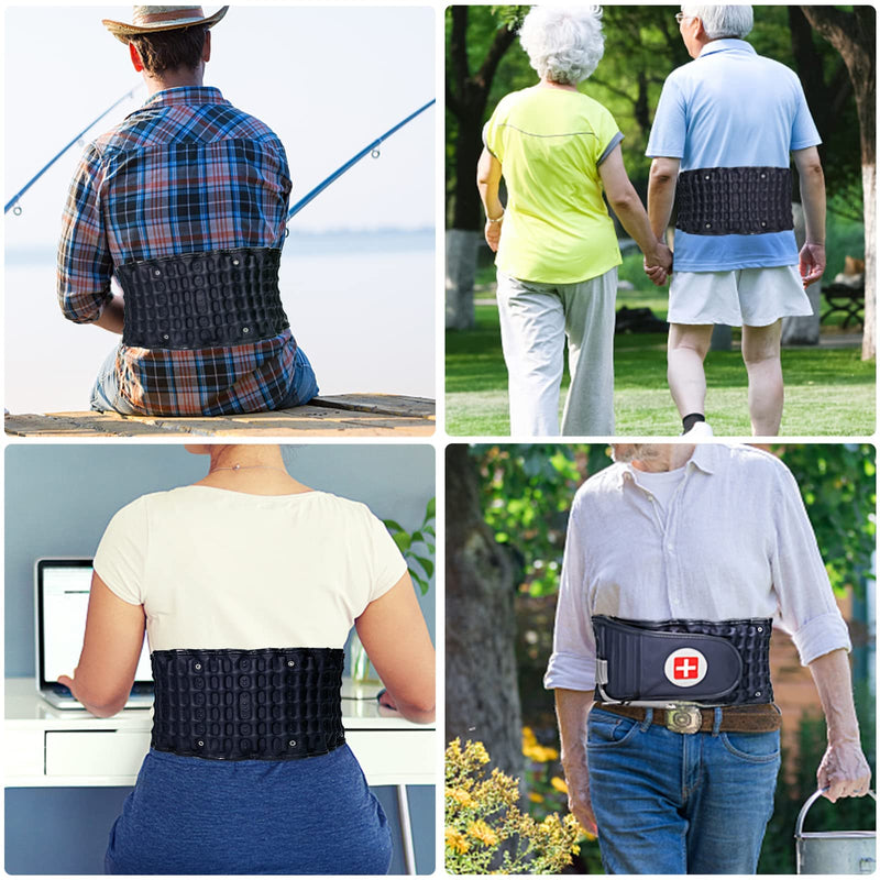 [Australia] - Decompression Back Belt, for Lower Back Pain Relief Lumbar Decompression Belt, Men and Women Lumbar Traction Device (29-49 inch Waists) Blue 