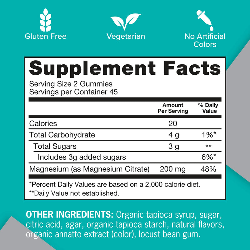 [Australia] - Qunol Magnesium Gummies for Adults, 200mg Elemental Magnesium (from 1,750mg Magnesium Citrate), High Absorption Magnesium Supplement, Supports Nerve, Bone and Muscle Health, Vegetarian, 90 Count Berry 90 Count (Pack of 1) 