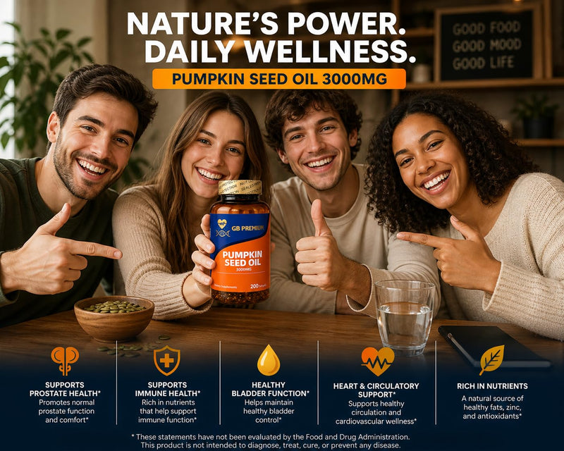 Pumpkin Seed Oil 3000mg, Cold Pressed Pumpkin Seed Oil Softgels, Omega 6 & 9 with Linoleic and Oleic Acid, Dietary Supplement, 200 Softgels