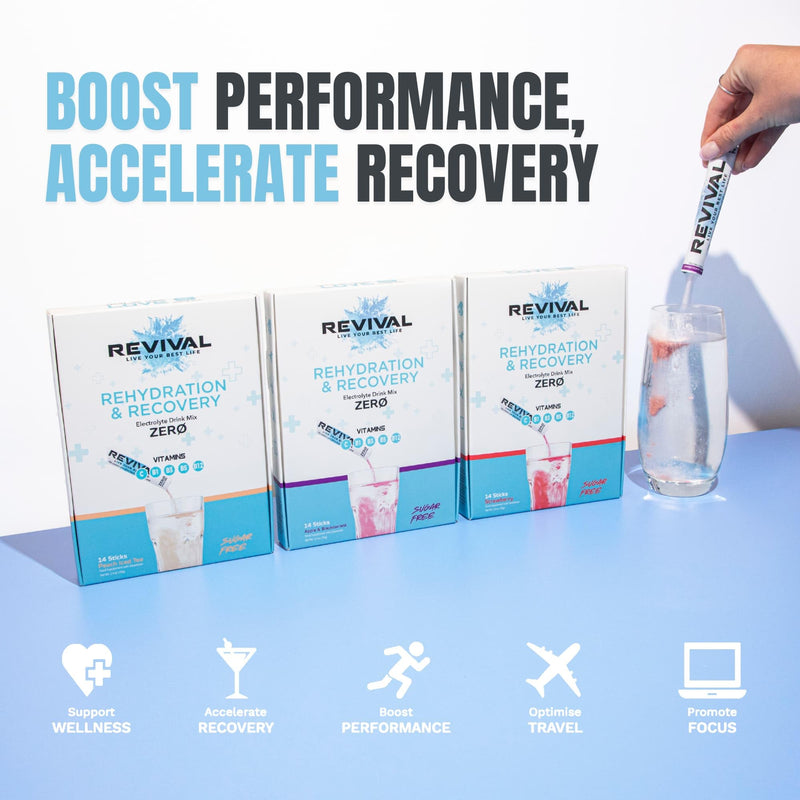 Revival Zero Rehydration Electrolytes Powder - Sugar Free Hydration Sachet Drink with Vitamins C, B1, B3, B5, B12-14 Pack Pineapple Twist 14 Servings (Pack of 1)