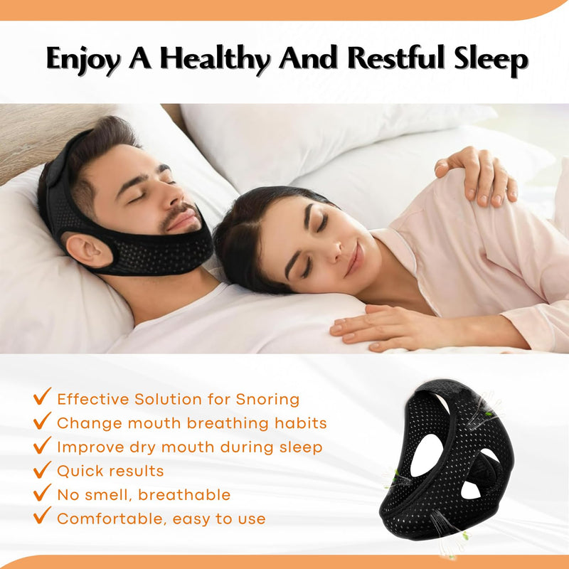 [Australia] - Adjustable Chin Strap for Snoring Relief, Anti-Snoring Chin Strap for Men and Women, Breathable and Skin-Friendly, Comfortable Chin Strap to Improve Sleep Quality and Reduce Snoring 