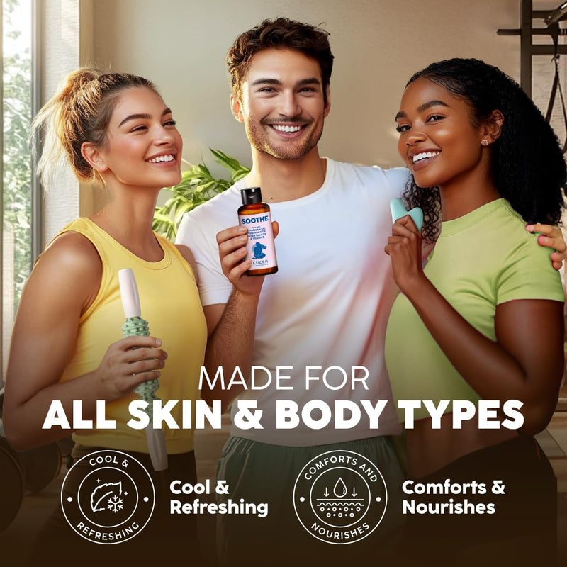 Kukka Soothe Massage Oil - Spa Quality Warming Massage Oil - Body Oils for Women & Men - Infused with Eucalyptus Oil, Peppermint Oil, Grapeseed Oil & Vitamin E Oil (3.4 fl oz) 3.4 Ounce (Pack of 1)