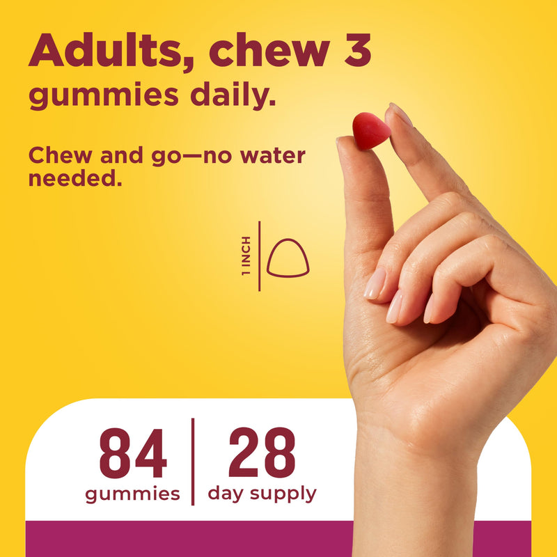 Nature Made Advanced Multivitamin Gummies 50+ for Women, 84 Multi Vitamins | Womens Multivitamins Gummies with Magnesium Citrate, Vitamin D3, Zinc, Calcium and All 8 B Vitamins, 28 Day Supply 84 Count (Pack of 1)