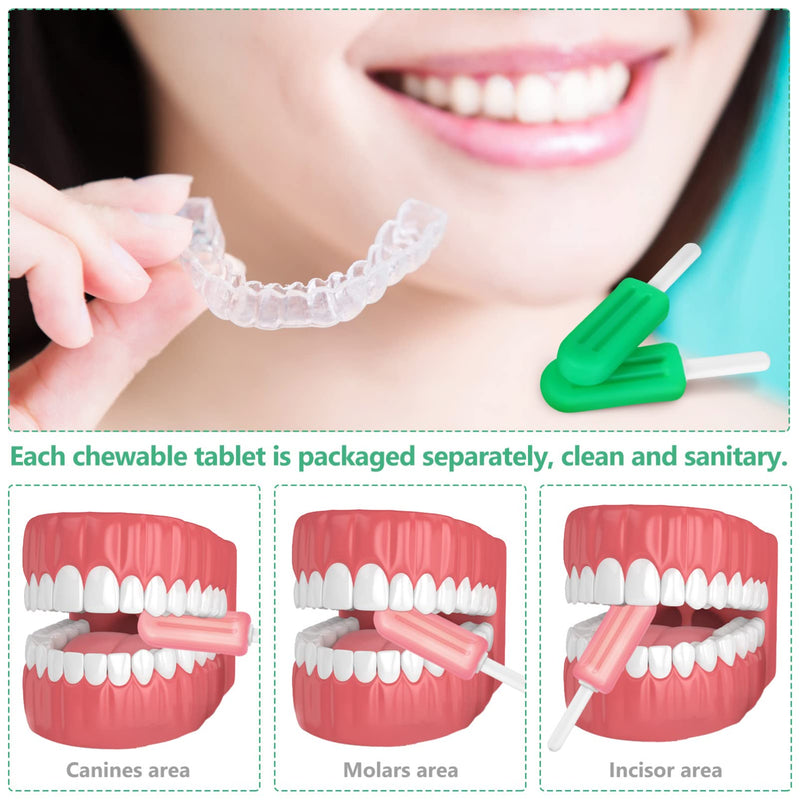 Operitacx Silicone Chewies for Braces 6Pcs Popsicle Shape Orthodontic Aligner Chewable Tablets with Handle for Masseter Muscle Exercise and Portable Use