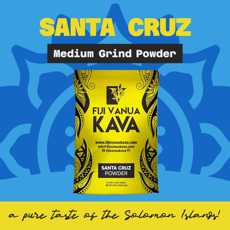 [Australia] - Premium Santa Cruz Powder, Medium Grind Noble Root, Easy to Prepare Kava with A Smooth and Creamy Taste, Kava Root Powder, 8 oz 
