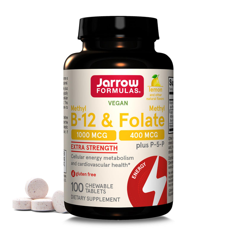 Jarrow Formulas Ultra Strength Methyl B-12 5000 mcg & Methyl Folate 800 mcg + P-5-P & Extra Strength Methyl B-12 1000 mcg & Methyl Folate 400 mcg + P-5-P, Dietary Supplement