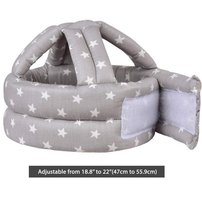 [Australia] - Baby Helmet for Crawling Walking Soft Cushion No Bumps Grey Star 1PACK 