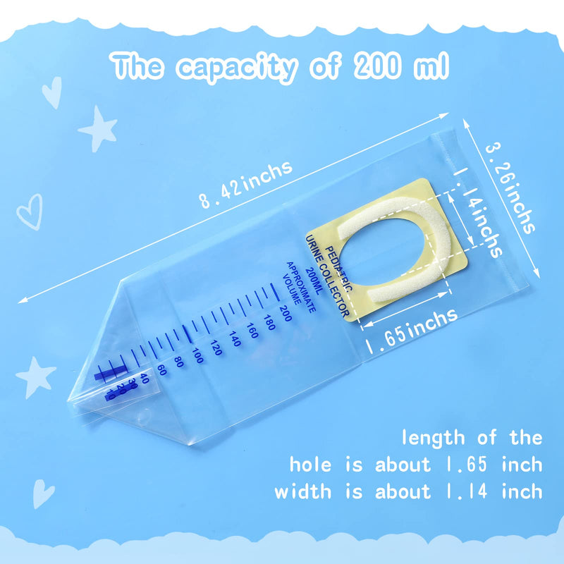 [Australia] - Sosation 20 Pcs Pediatric Urine Bag Collectors Clear Urine Catcher Pouch Individual Pee Bags Disposable Pediatric Collectors Adhesive Surface Spill Proof Baby Pee Bag for Kids Collection 