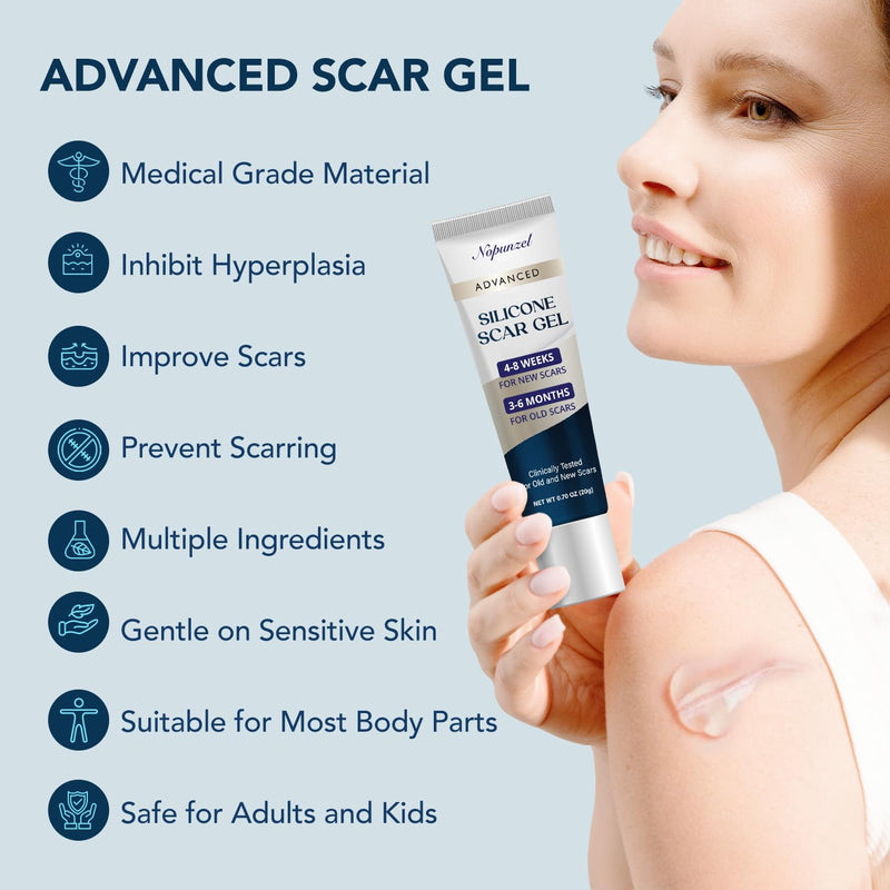 Silicone Scar Gel: Silicone Gel for Scars - Improve Scar Appearance for Old and New Scars - Medical Grade Silicone - Advanced Scar Gel - Scalds - Surgery - Injury - C Section - Stitches - Burns - 20g