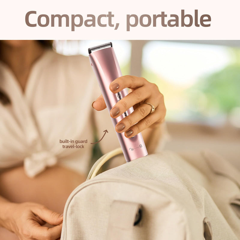 [Australia] - 2 in 1 Women Electric Shaver, Bikini Trimmer for Women Dual Head Wet & Dry Use IPX7 Waterproof, Body Hair Trimmer and Facial Hair Remover for Bikini Underarm Leg Arm Body Face (Rose Gold) Rose Gold 
