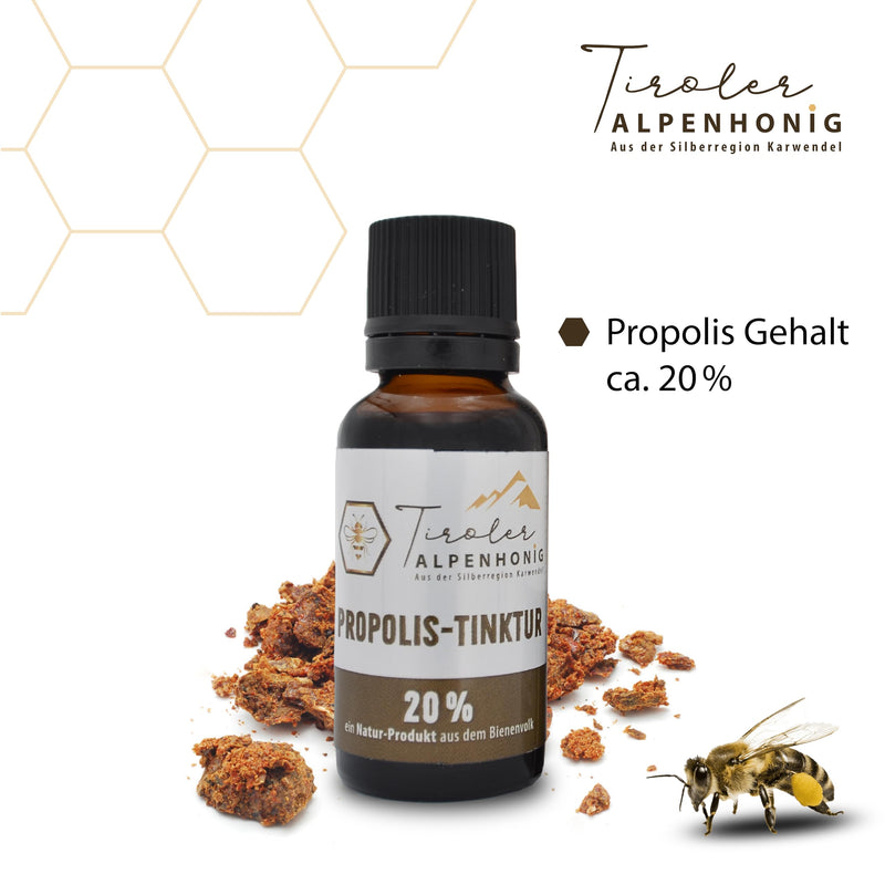[Australia] - Tyrolean Alpine honey propolis drops 20ml - natural propolis tincture with 20% propolis extract - natural propolis solution - Made in Austria 