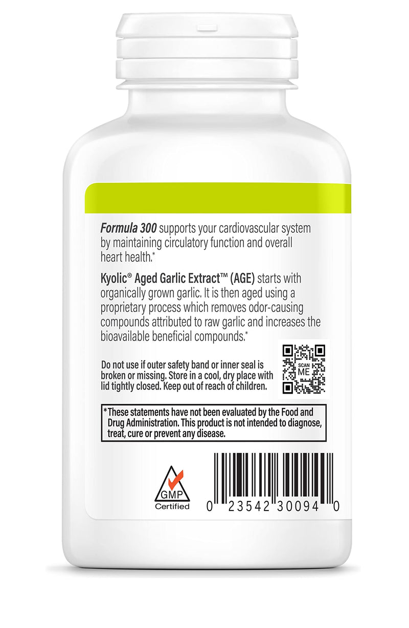 [Australia] - Kyolic Aged Garlic Extract Formula 300 Cardiovascular Health, Vegan, 360 Capsules 