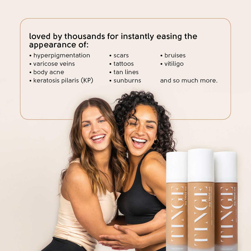 [Australia] - Tinge Tint Body Makeup, Lasts Up to 48 Hours, Medium Coverage With Amino Acids, Hyaluronic Acid & Lysine, Semi Matte Finish, Water & Transfer Resistant, 3.38 Fl Oz - Medium Neutral 