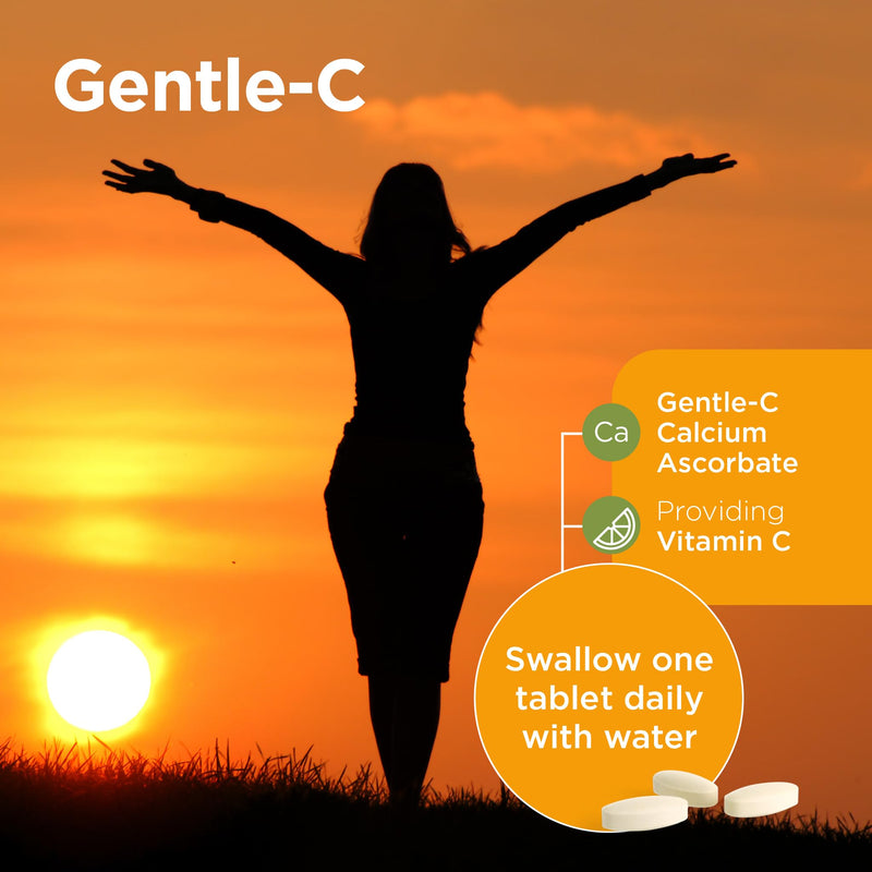 Healthspan Gentle Vitamin C 1,000mg | 120 Tablets | 1,000% NRV | Stomach Friendly Calcium Ascorbate | Immune & Joint Health | Vegan