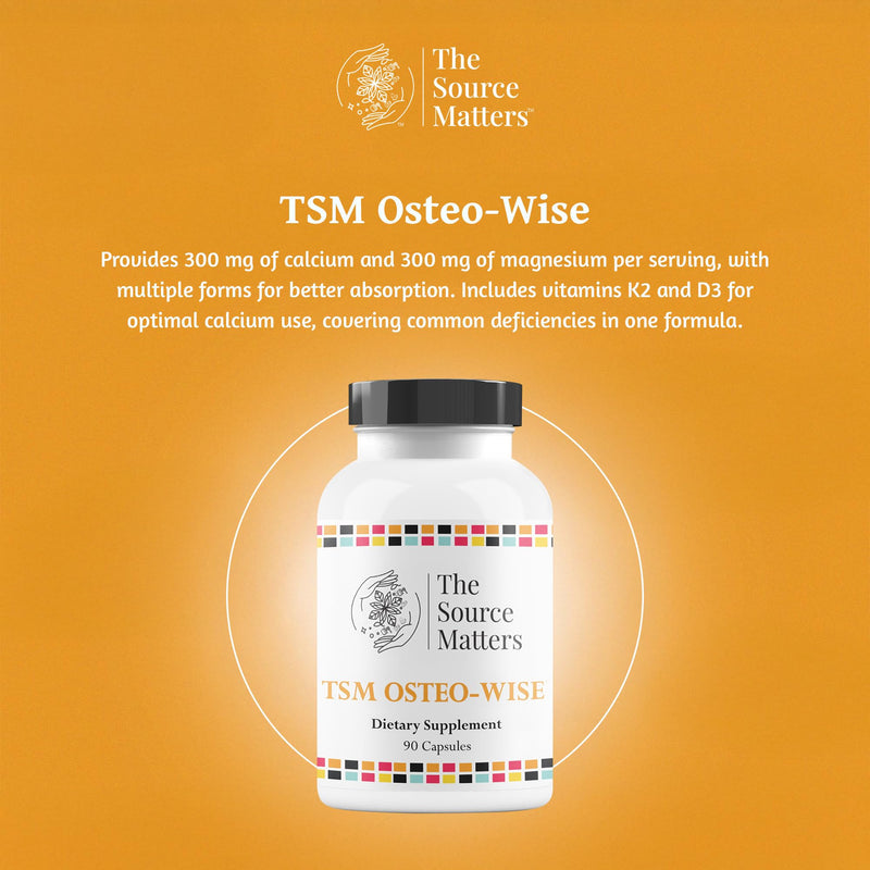 Osteo-Wise - Bone Health Formula Comprehensive Bone Support with Calcium, Magnesium, Vitamin D3 & K2 for Optimal Strength and Absorption (90 Capsules)