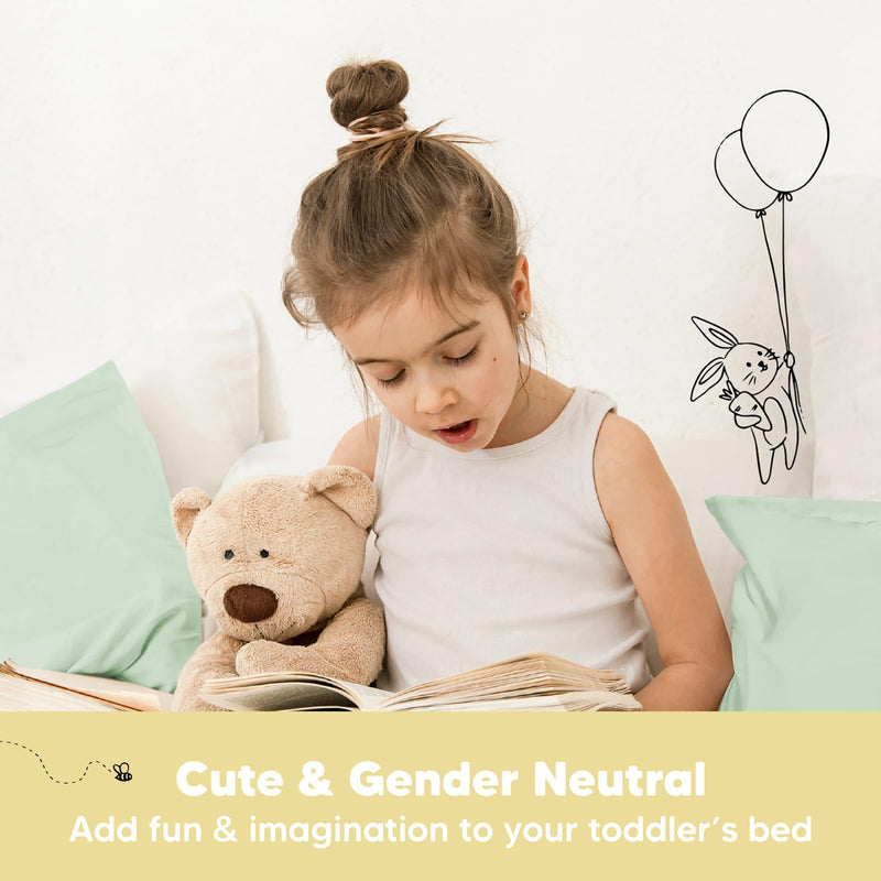 [Australia] - KeaBabies Toddler Pillow with Pillowcase, Jumbo 14X20 - Soft Organic Cotton Toddler Pillows for Sleeping - Machine Washable - Perfect for Travel, Toddler Bed Set (Sage) Sage 