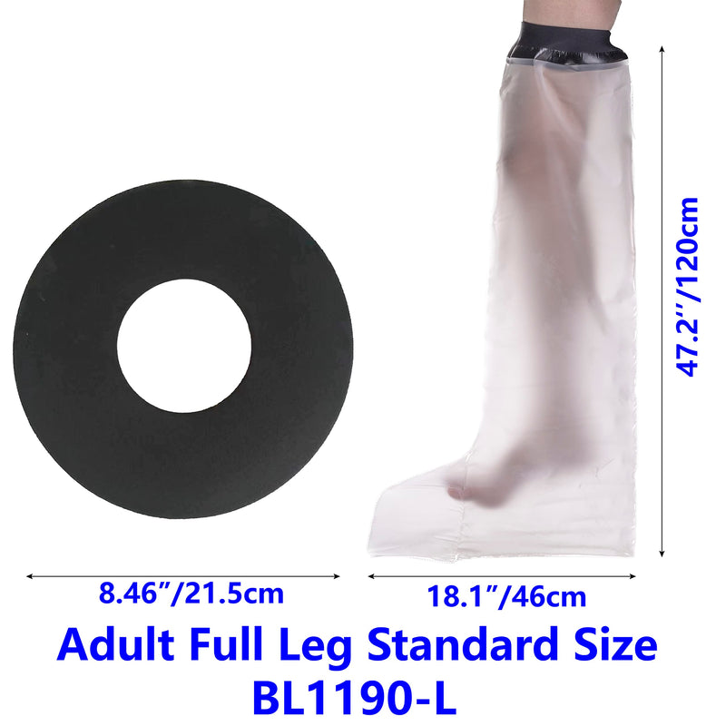 Adult Leg Cast Covers for Shower Extra Long, Water Tight Seal Adult Leg Cast Shower Protector, Waterproof Full Leg Cast Shower Bag for Leg Cast, Knee Replacement Post Surgery, Knee immobilizer, Leg Support and Wound Resuable Extral Long size BL1190-L