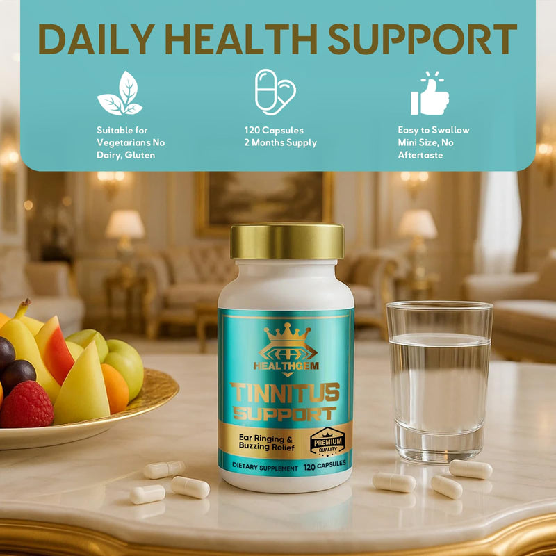 [Australia] - Tinnitus Relief for Ringing Ears,120 Capsules Tinnitus Relief Supplement, Natural & Effectively Relieve Earache & Reduce Ear Noise for Men & Women | 60-Day Supply 120 Count(Pack of 1) 