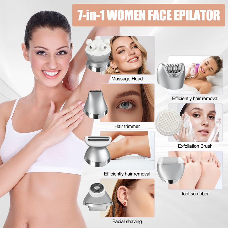 [Australia] - Women Face Epilator,Portable Design Facial Epilator, Facial Hair Removal for Women & Men, Waterproof Facial Shaver for Ears, Nose, Eyebrow, Body 