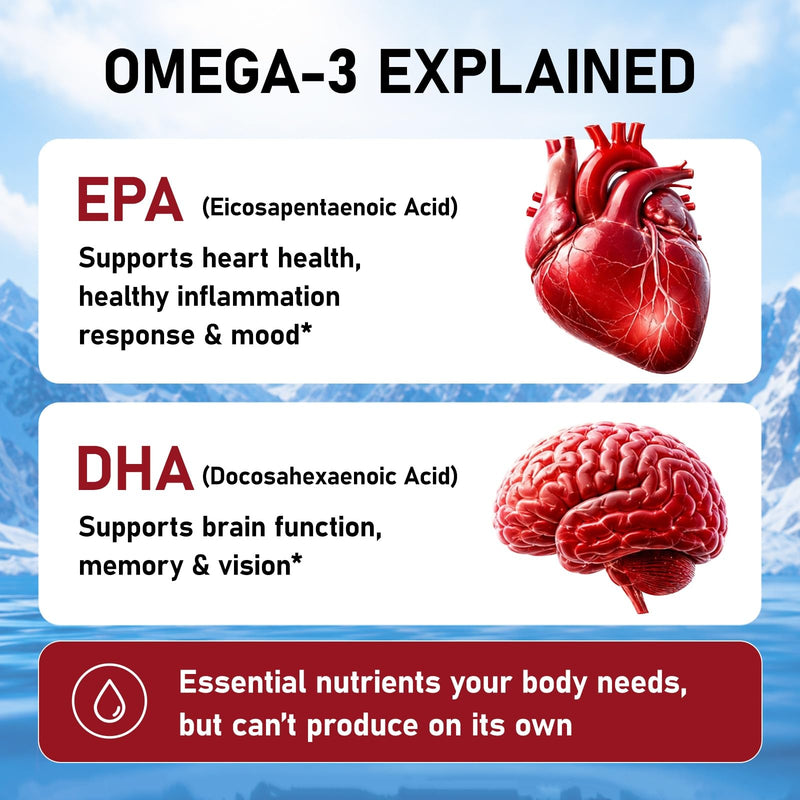 Antarctic Krill Oil 2000mg Softgels with Omega-3s EPA, DHA, Astaxanthin and Phospholipids Supplement 120 Softgels