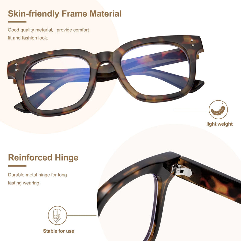 [Australia] - Madison Avenue Women Blue Light Glasses,Oversize Blue Light Blocker for Women, Anti Eyestrain & UV Protection Computer Eyeglasses Hanna (Tortoiseshell) Tortoiseshell Oversized 