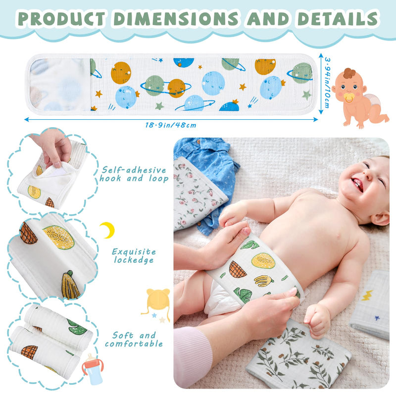 [Australia] - Vabean 8 Pcs Baby Infant Umbilical Cord Comfort Adjustable Cotton Belly Band for Protection, Baby Gifts for 0 To12 Months (Lovely) Lovely 