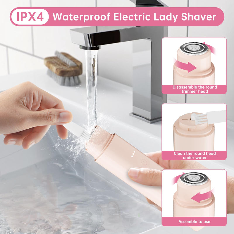 [Australia] - Bikini Trimmer for Women Pubic Hair - 2 in-1 Electric Razors for Women - Rechargeable Dual Head Electric Shaver - Waterproof Bikini Trimmer for Underarm Leg Arm Body Face Armpit Hair Remover 