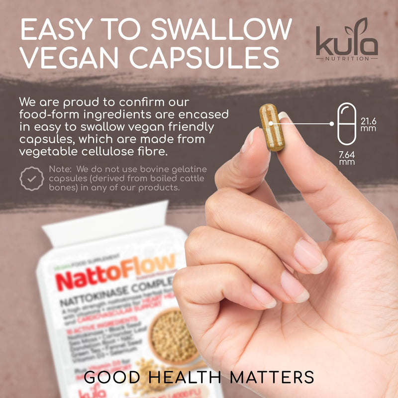 NattoFlow - 200mg 4000 FUs - High Strength Nattokinase Supplement for Heart Health - Plus Black Seed, Sea Moss, Green Tea, Dandelion, NAC, Coriander, Fennel, Selenium, Vitamin D3-60 Vegan Capsules