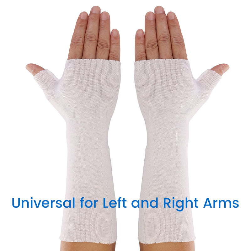 Hand Socks for Splint (Pack of 10), Stockinette Tubing, Thin Breathable Surgical Sleeves for Arm, Wrist and Thumb Sleeve Under Brace, Cast Wrap Liner for Men & Women, Fit Left & Right Hands (White, M) Medium White