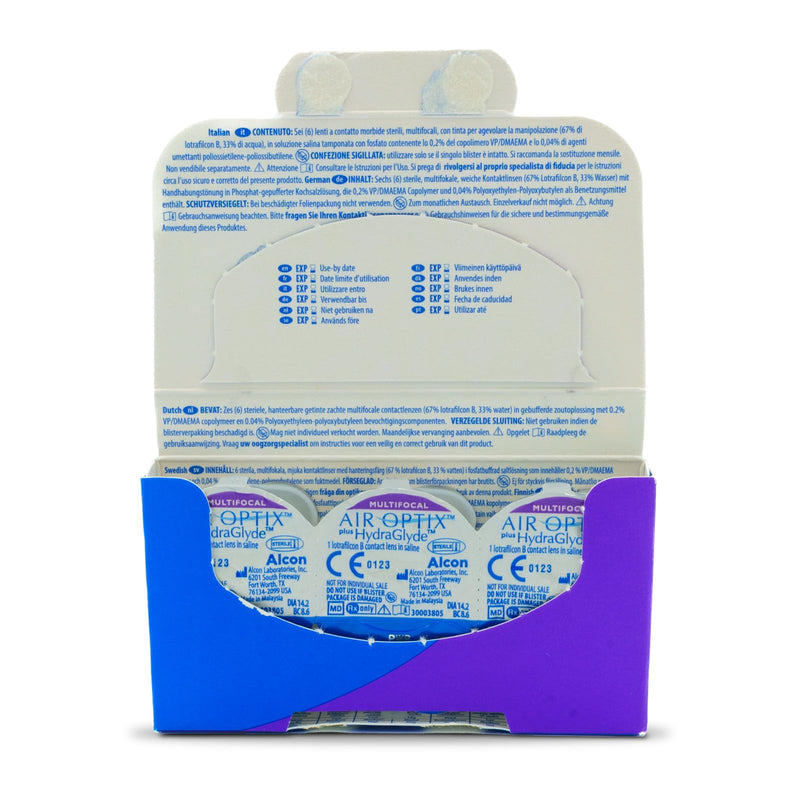 [Australia] - Air Optix plus HydraGlyde multifocal monthly lenses soft, 6 pieces, BC 8.6 mm, DIA 14.2 mm, ADD HIGH, -3.25 diopters 8.6 millimeters 14.2 millimeters high Unknown 