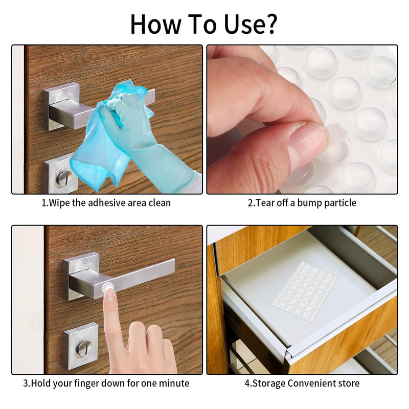 [Australia] - Self-adhesive rubber buffers, 316 pieces elastic buffers, 8 sizes, furniture buffers, rubber feet, self-adhesive stop buffers, door buffers, transparent for glass panels, doors, cupboards, drawers 