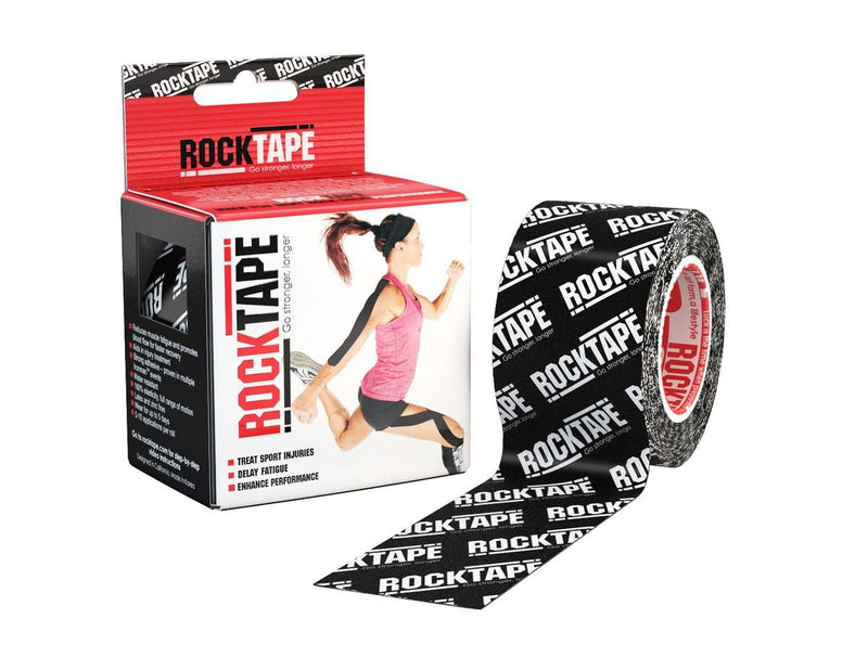 RockTape 71180 Athletic Tapes & Wraps, Black Logo, 2" x 16.4' (5cm x 5m)