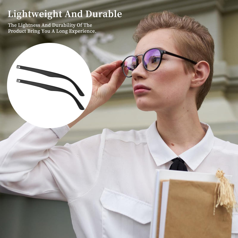 [Australia] - 1 Pair Glasses Arm Replacement, Glasses Legs Replacement Eyeglass Arm Replacement Eyeglasses Arms Legs Replacement Accessories With Screws, Washers, Screwdrivers, Nose Pads (Black) 