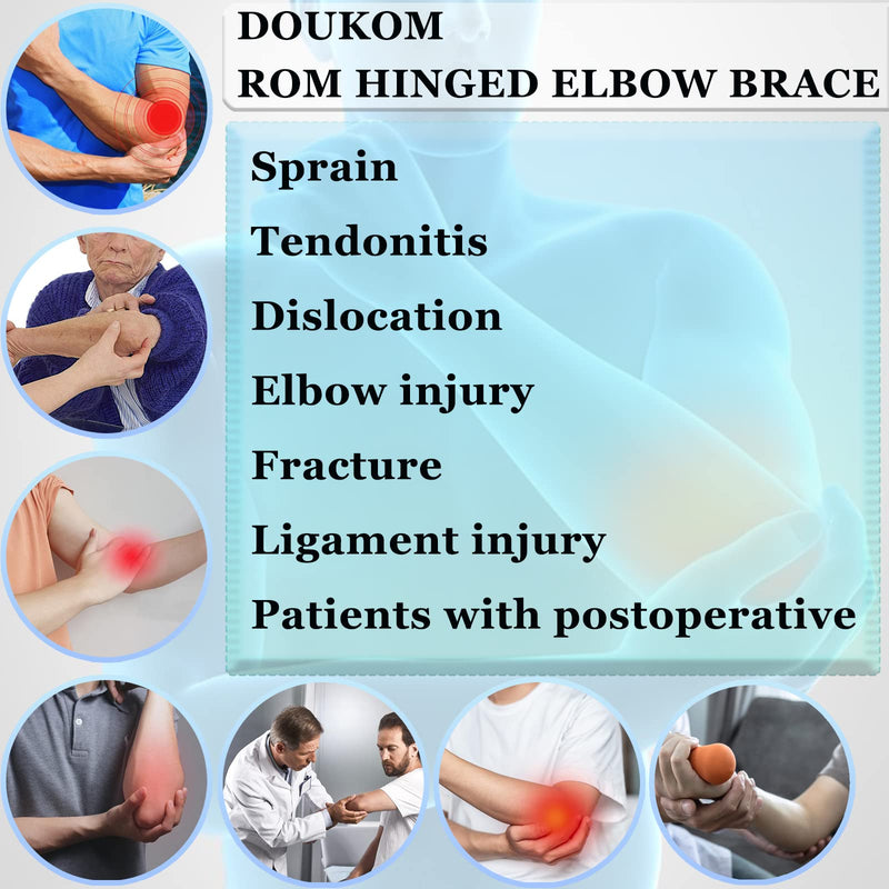 [Australia] - Hinged ROM Elbow Brace, Adjustable Post-Op Splint Stabilizer for Post-Op, Surgery Recovery, Ligament and Tendon Repairs and Dislocation, Left Green 