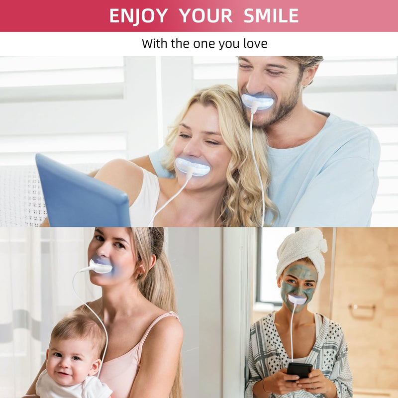 [Australia] - Professional Teeth Whitening Kit with 5 Teeth Whitening Gel, LED Accelerator Light & Rechargeable Design - Enamel Safe Gel, Custom Trays, Fast Results for Sensitive Teeth - Whitening Gel Kit 