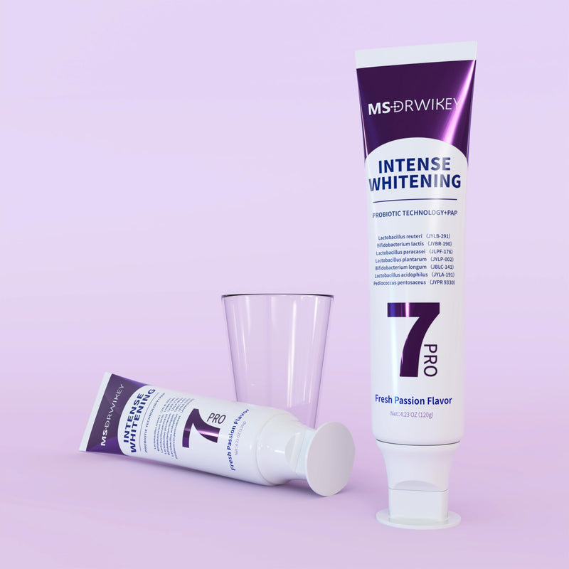 7-Pro Whitening Toothpaste | Deep Whitening & 7 Probiotics for Oral Health | Purple Beads for Extra Freshness | Fluoride-Free 1