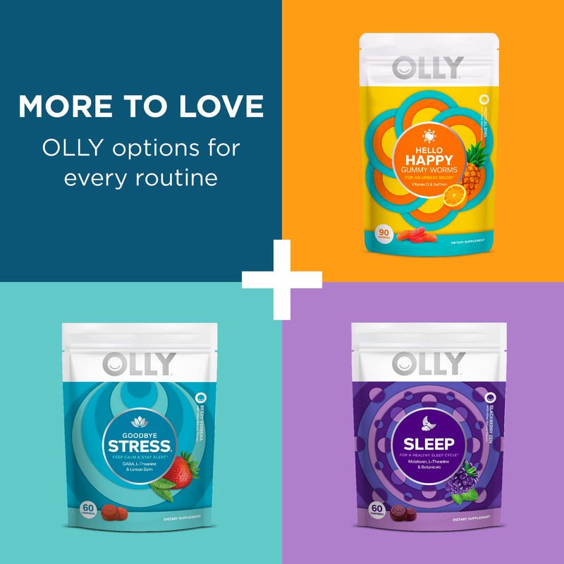 OLLY Joy Jar Gift, Easy Refillable Glass Bottle Vitamin Container, Holds Up to 120 Vitamin Gummies, Limited Edition 2022 (Pack of 2) 120 Count (Pack of 2)