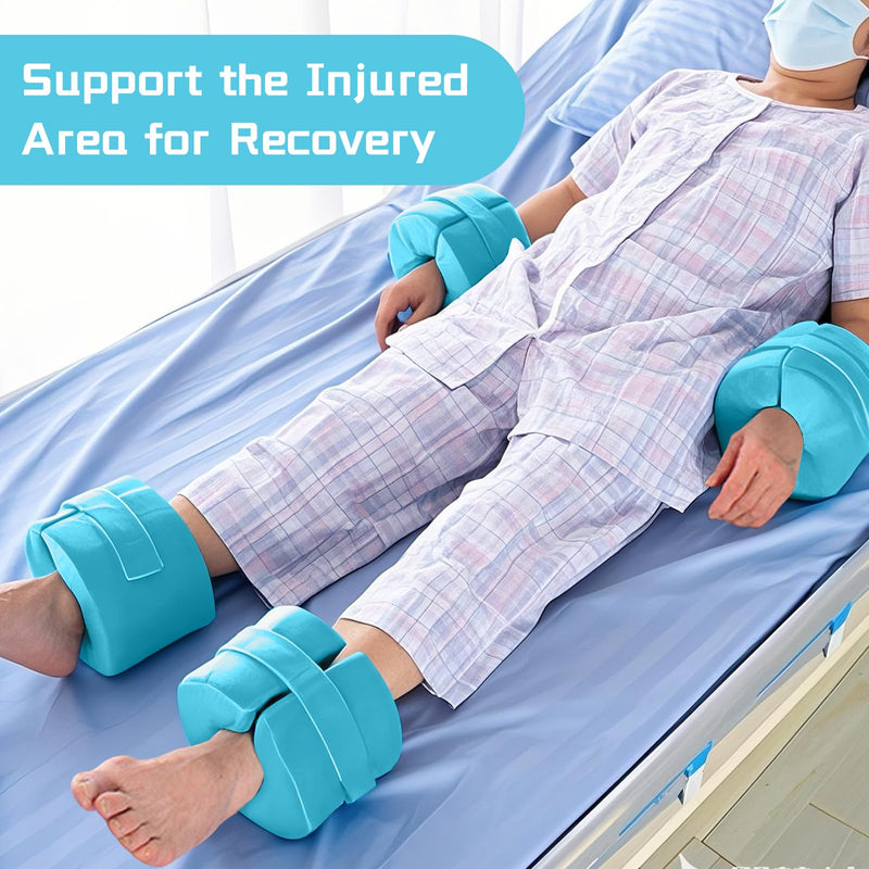 2 PCS Foot Support Pillow, Ankle Foam Cushion with Zipper Removable Cover, Wedge Heel Elevation Pillow for Foot Pressure, Bed Sore Ulcer, Feet Leg Rest and Leg Rest Post Surgery Green