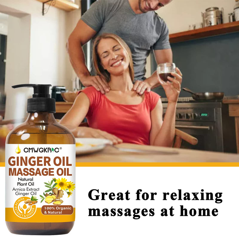 [Australia] - 2 Pack Ginger Oil Lymphatic Drainage Massage,Belly Drainage Ginger Oil-Warming Tired Sore Muscle Ginger Massage Oils With Natural Arnica Extract,Grapeseed Oil,Vitamin E Massage Oil for Massage Therapy 