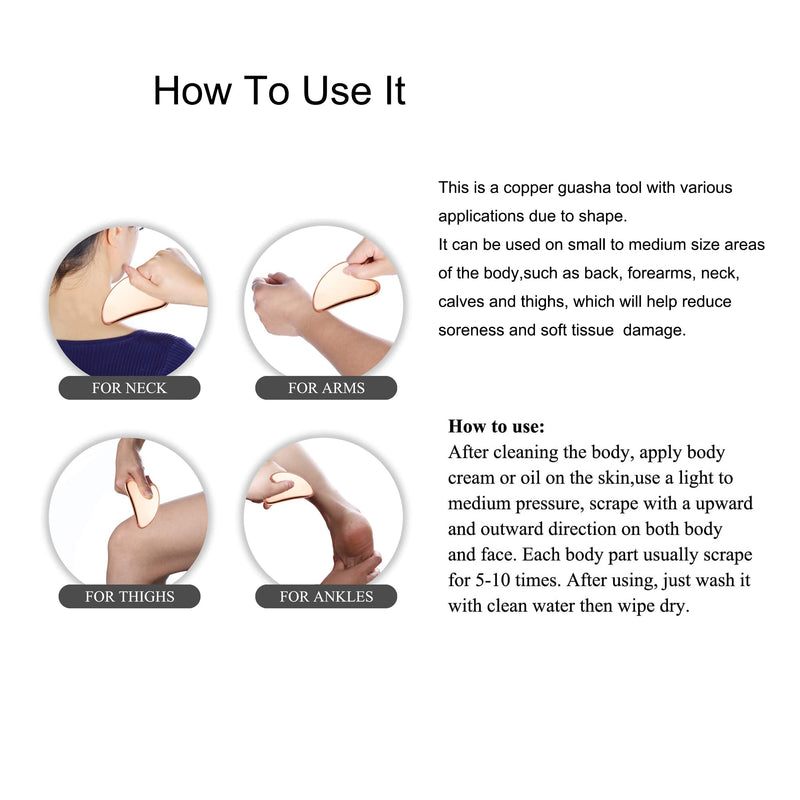 MagEnergy Gua Sha Tool Pure Copper Scraping Facial Massager Guasha Board for Neck and Face Special Gifts for Grandparents Parents Friends Style-2