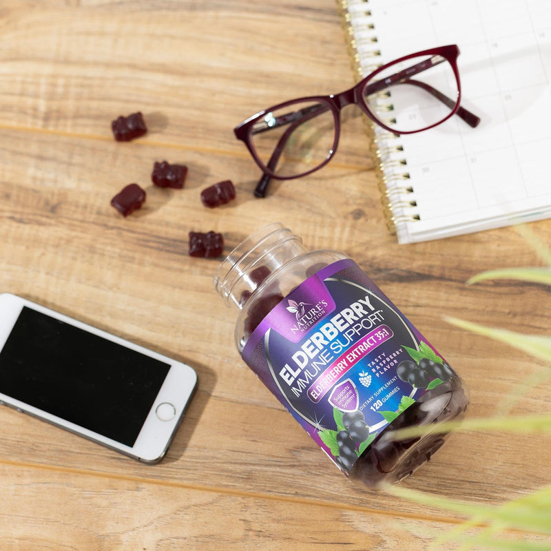 [Australia] - Nature’s Sambucus Elderberry Gummies, Immune Support for Kids and Adults, Super Concentrated 35:1 Extract, Equivalent to 4200mg of Elderberries - Black Elderberry Vitamin Supplement - 120 Gummies 120 Count (Pack of 1) 