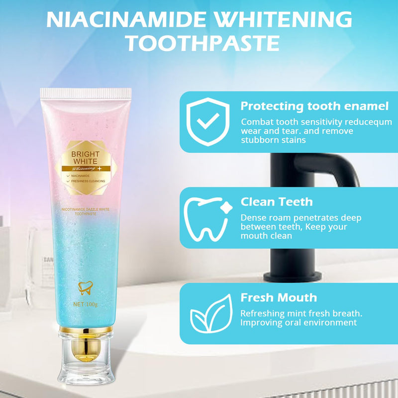 [Australia] - Niacinamide Whitening Toothpaste, Niacinamide Toothpaste Intensive Whitens Teeth, Protects Enamel, Removes Stains & Refreshes Breath, Daily Oral Care at Home Mint Flavor (3 Pack) YanxiananYagao 1 Ounce (Pack of 3) 