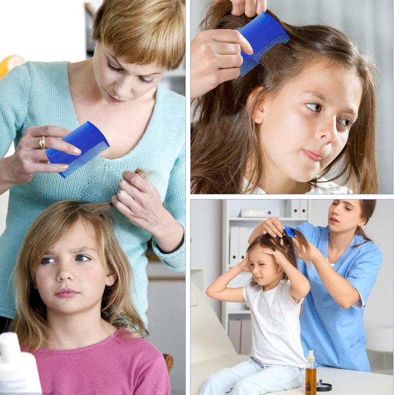 [Australia] - Lice Comb, 7 Pcs Flea Comb, Hair Double Sided Fine Tooth Combs, Removal Dandruff,Plastic Louse Combs and Lice Brush for Head Lice Treatment 