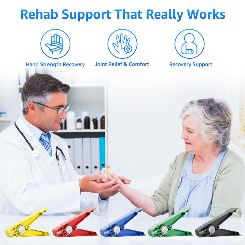 [Australia] - FitBeast Finger Exerciser Set ‚Äì 5 Resistance Clips for Hand Therapy, Grip Strength & Dexterity ‚Äì Ideal Finger Strengthener for Rehab, Stroke Recovery, Arthritis, Seniors & Athletes 