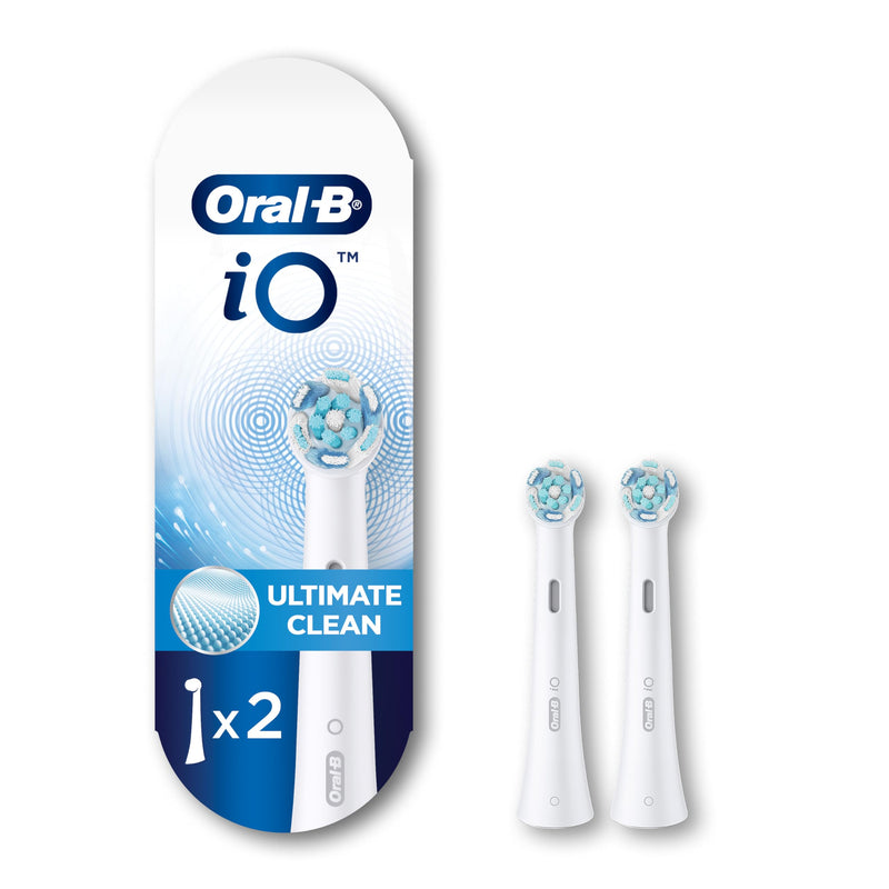 Oral-B iO Series Ultimate Clean Electric Toothbrush Replacement Brush Heads for an Oral-B Electric Toothbrush, 2 count, White 2 Count (Pack of 1)