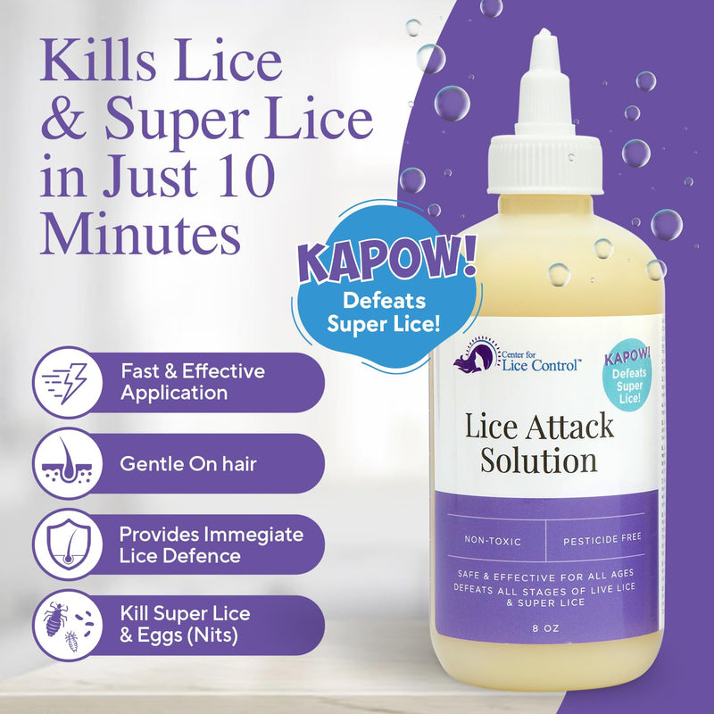[Australia] - Kapow! 8oz Head Lice Shampoo, Lice Treatment for Kids & Adults, 2-Pack Lice Shampoo That Kills Eggs & Lice, Head Lice Treatment Extra Strength Family, Sensitive Scalp Lice Prevention Shampoo 