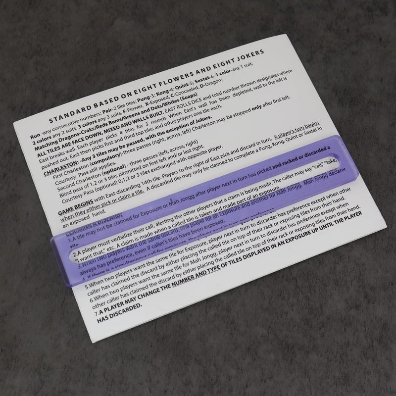 [Australia] - Pack of 2 Mahjong Line Reader Mahjong Line Finder Acrylic Mah Jong Card Line Guide (Purple) Purple 