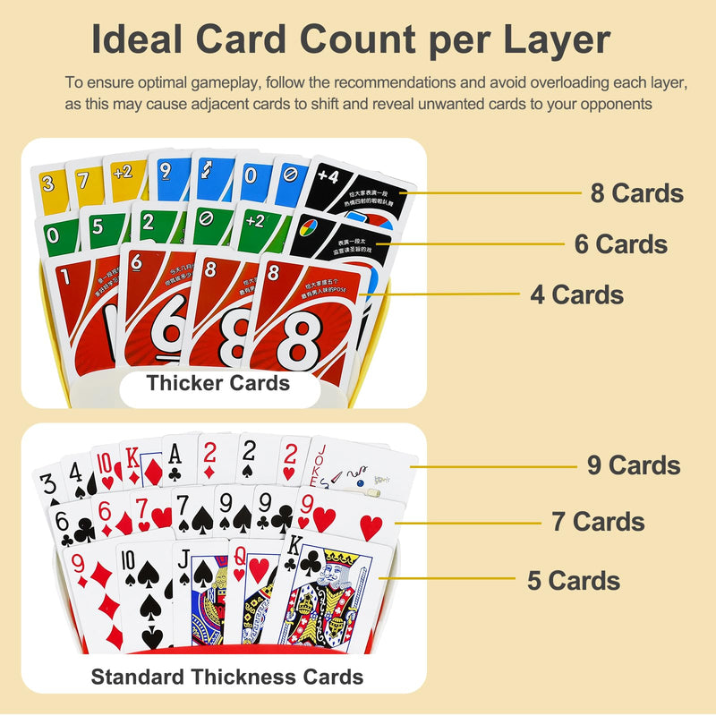 [Australia] - Playing Card Holder with Foldable Stand, 3-Layer Card Holder for Poker & Card Games ‚Äì Hands-Free Cards Rack Compact, Portable, Ergonomic Design 1 Red+1 Yellow 