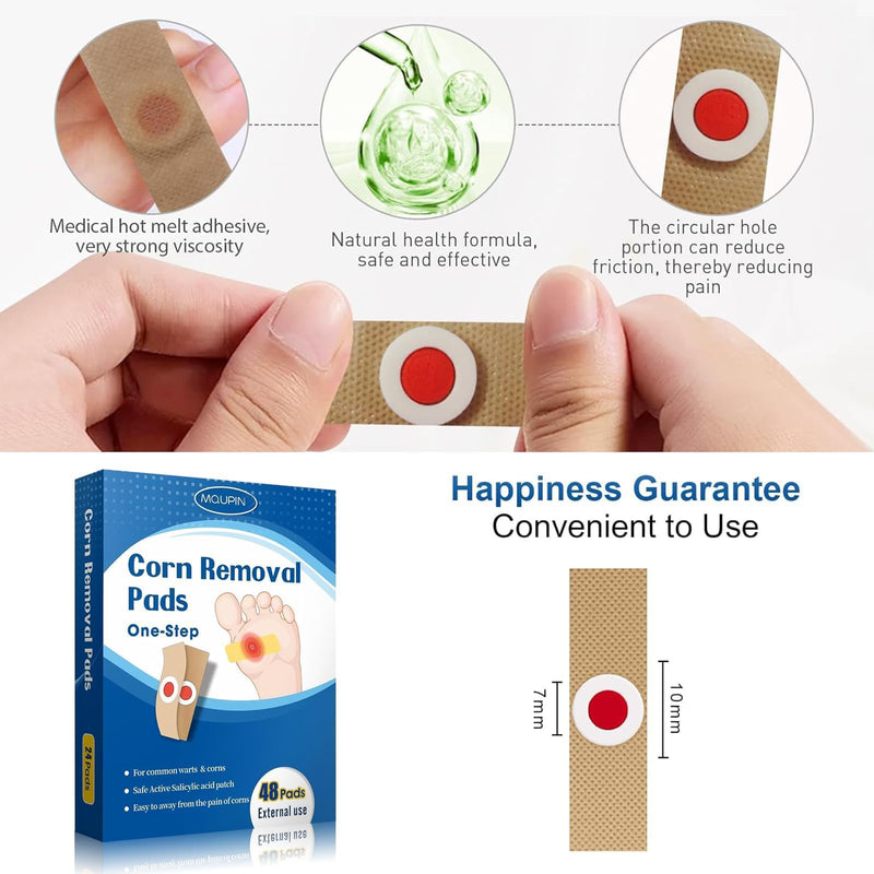 [Australia] - 48 Count Corn Removal Pads for Feet and Toe, Corn Feet Remover for Extra Strength, Callous Remover 