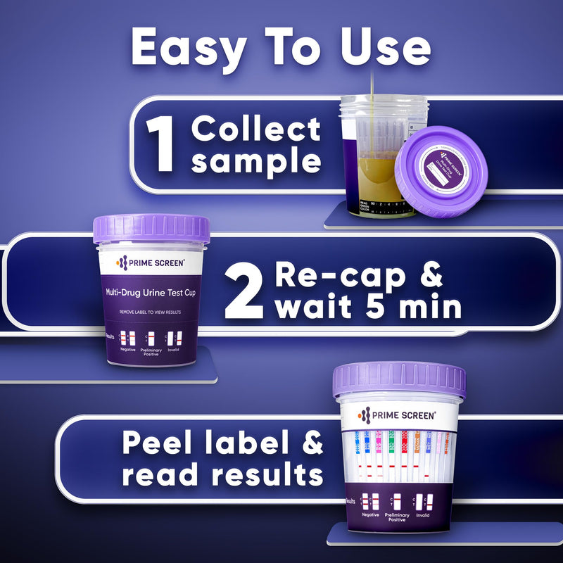 [Australia] - Prime Screen Multi Drug Urine Test Cup 18 Panel Kit (AMP,BAR,BUP,BZO,COC,mAMP,MDMA,MOP,MTD,OXY,PCP,TCA, ETG, FTY, TRA, K2,TRA100)-CDOA-S1185EFTKK (5) 5 